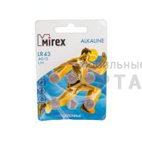 Элемент питания Mirex AG12 / LR43  1,5V  6 шт (6/216/648), ecopack