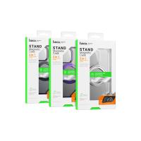 Чехол HOCO AS1 STAND Magnetic Case для iPhone 15 Plus, темно-прозрачный