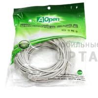 Патч корд литой AOPEN UTP кат.5е, серый, 15 м. (1/20)