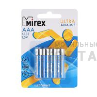 Элемент питания Mirex LR03 / AAA 1,5V  4 шт (4/48/960), ecopack