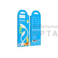 Кабель Type-C to Lightning HOCO X122 Benefit, 1m, 3A, PD 27W,  белый