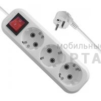 Удлинитель KRONUS 3 гнезда 3 метра 16А/3,5кВт с выключателем и заземлением ПВС 3х1,0 (1/40)