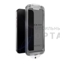 Стекло защитное, KEEPHONE QUICK FIT PRIVACY 3D БЕЗ РАМКИ FULL GLUE САМОКЛЕЯЩИЙСЯ GLASS iPhone 16/iPhone 15