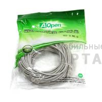 Патч корд литой AOPEN UTP Кат. 5е, серый, 20 м. (1/15)