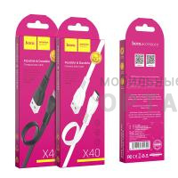 Кабель USB to Type-C HOCO X40 Noah, 1m, 3.0A,  черный