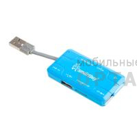 Хаб + Картридер Smartbuy Combo голубой (SBRH-750-B) (1/5)