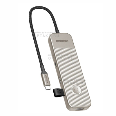 Переходник-хаб MOMAX ONELINK 8 in 1 mutil-funtion USB-C hub (DH18) Titanium