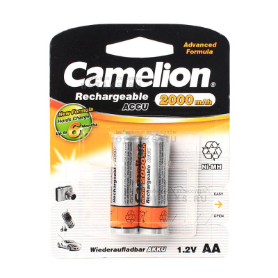 Аккумуляторная батарейка CAMELION R6 (2000 mAh) (2 бл)   (2/24/384)