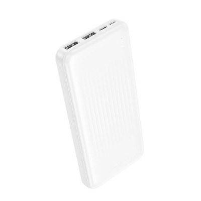 Аккумулятор внешний BOROFONE BJ78 Clever, 10000mAh, , пластик, 2.0А, 2 USB выхода, цвет: белый (1/66)
