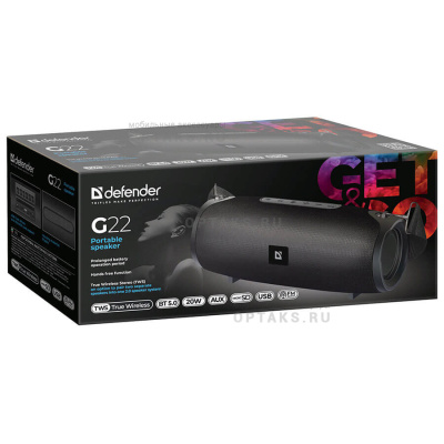 Акустика портативная Defender G22 20Вт, BT/FM/TF/USB/AUX/TWS