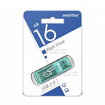 Флешка USB 16 Гб Smartbuy  Glossy  зелёный