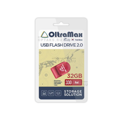 Флешка USB 32 Гб OltraMax 330, USB2.0, красный