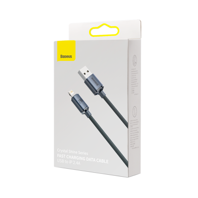 Кабель Usb to Lightning Baseus Crystal Shine Series Fast Charging Data 2.4A 1.2m Black