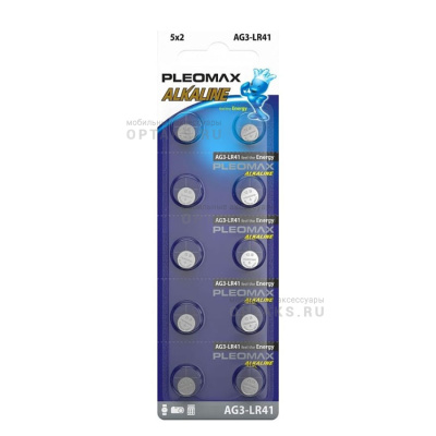 Элемент питания SAMSUNG PLEOMAX AG3 (392) LR736, LR41 Button Cell (10/100/1000/98000)