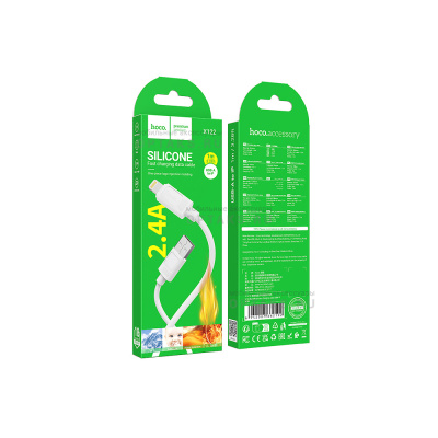 Кабель USB to Lightning HOCO X122 Benefit, 1m, 2.4A, PD 60W,  белый