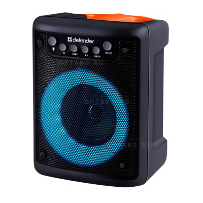 Аудио-колонка беспроводная DEFENDER Funky 10Вт, Light/BT/FM/USB/MIC/AUX, черно-оранжевый (1/16)