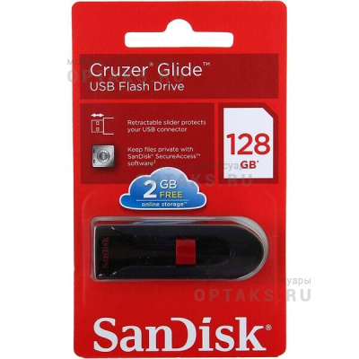 Флешка USB 128 Гб SanDisk  Cruzer Glide  чёрный