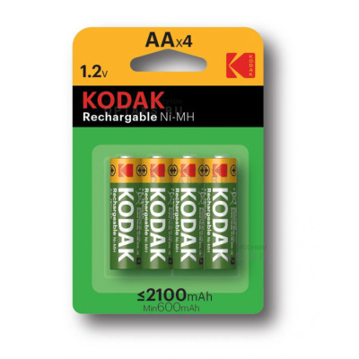 Аккумуляторная батарейка KODAK HR6-4BL (2100 mAh) Pre-Charged   (4/80/640)